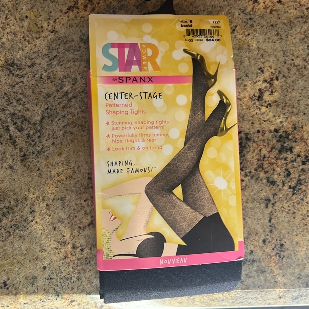 Star by Spanx Patterned Shaping Tights Size E NWT